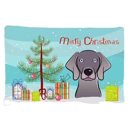 Carolines Treasures Carolines Treasures BB1603PILLOWCASE Christmas Tree & Weimaraner Fabric Standard Pillowcase BB1603PILLOWCASE